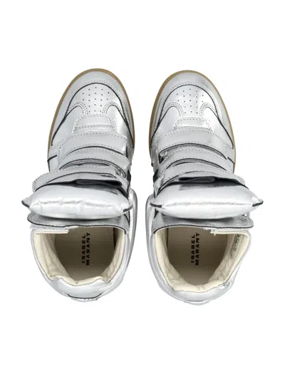 Isabel Marant High-top Wedge Sneakers Metallic Finish In White
