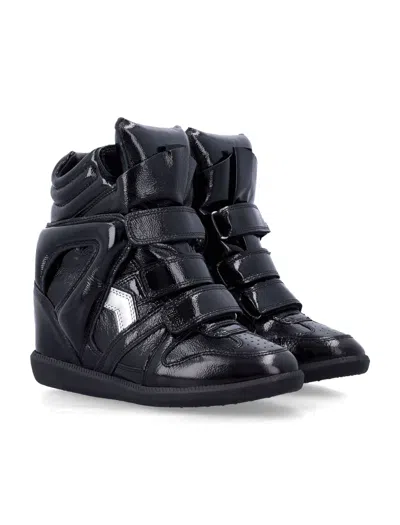 Isabel Marant High-top Wedge Sneakers Metallic Finish In Silver