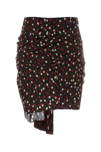 Isabel Marant Asymmetric Hem Mini Skirt With Polka Dots In Brown