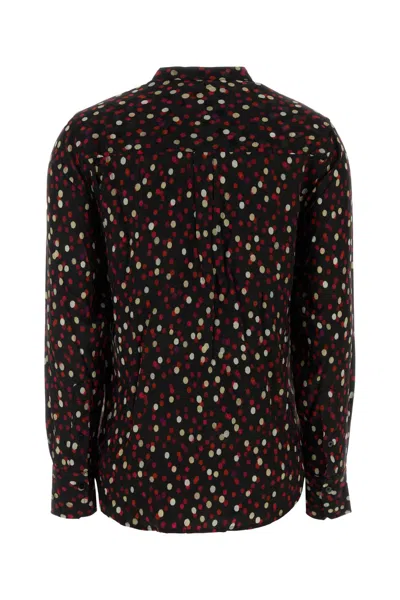 Isabel Marant Rusak Polka Dot Silk-blend Blouse In Brown
