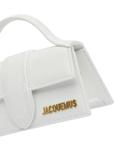 Jacquemus Small Bambino Leather Shoulder Bag In White