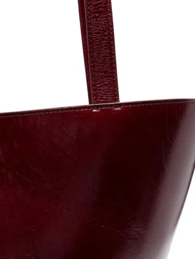 Jacquemus Women Burgundy The Medium Bambola Bucket Bag In Red