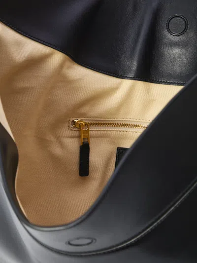 Jacquemus Large Oval Leather Shoulder Bag In Black