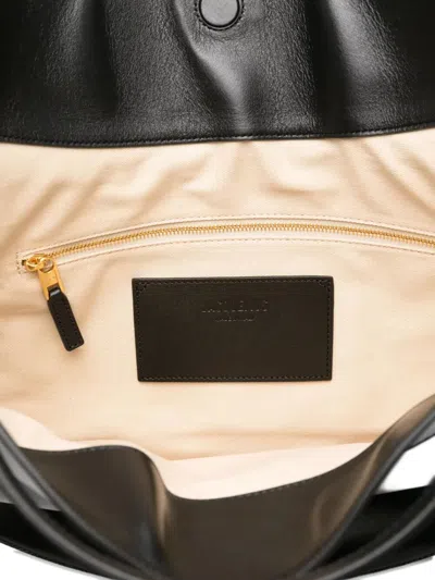 Jacquemus Large Oval Leather Shoulder Bag In Black
