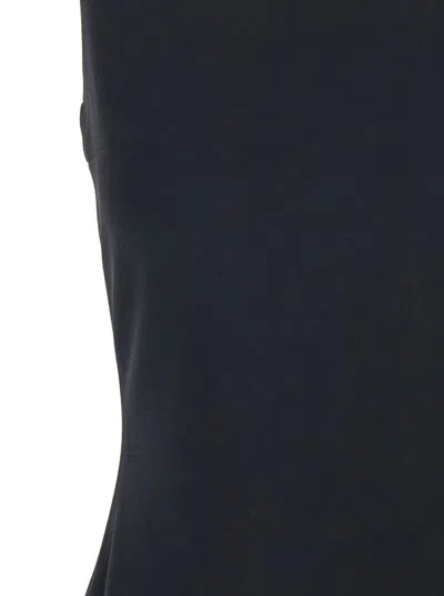 Solace London Black Long Dress With Square Neckline And Cut Out On The Back In Fabric Woman In Black