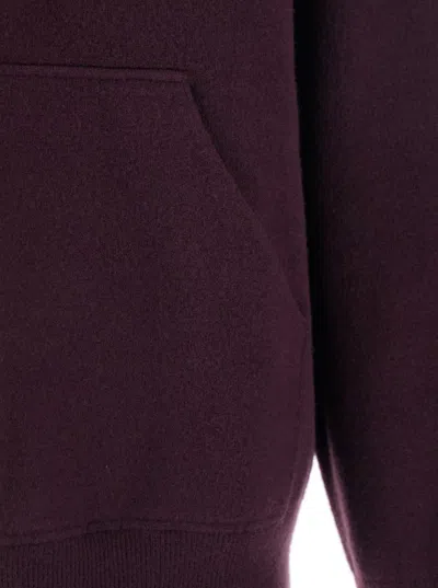 Roberto Collina Bordeaux Sweatshirt With Drawstring Hood And Dropped Shoulders In Wool Man In Red