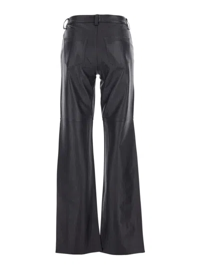 Michael Kors Brown Pants With Belt Loops In Leather Woman In Brown