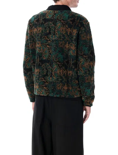 Rvca Zip-up Patterned Shirt Jacket In Green