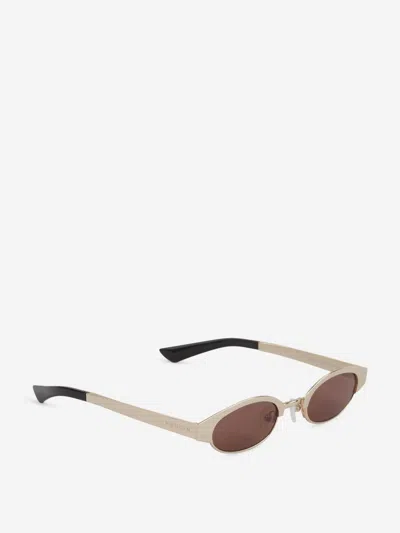 Alexander Mcqueen Ellipse Oval-frame Sunglasses In Neutral