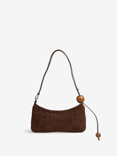 Jacquemus Le Bisou Perle Shoulder Bag In Brown
