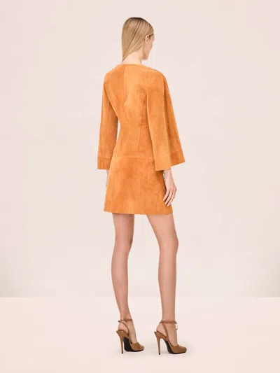 Alexis Anesa Faux Suede Mini Dress In Orange