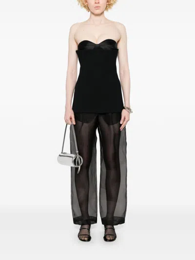Khaite Trenton Silk Trousers In Black