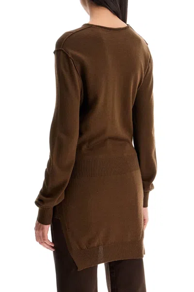 Lemaire Wool-blend Crew-neck Sweater In Brown