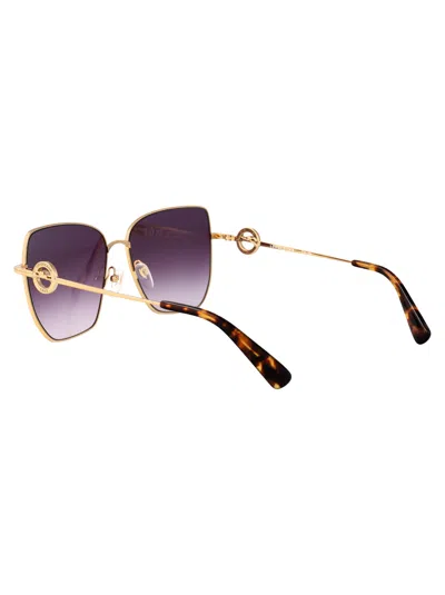 Longchamp Gold Metal Sunglasses In Purple