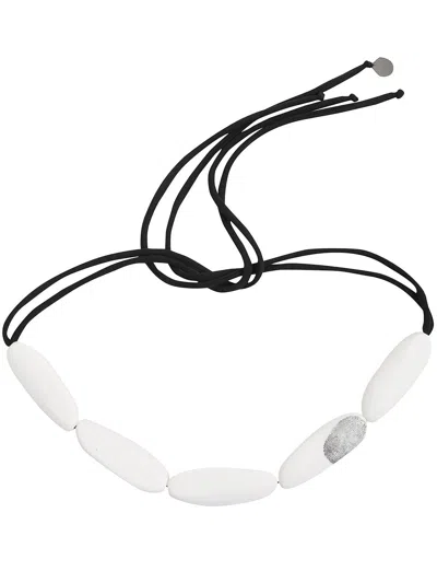 Maria Calderara Linear Stones Necklace In Black