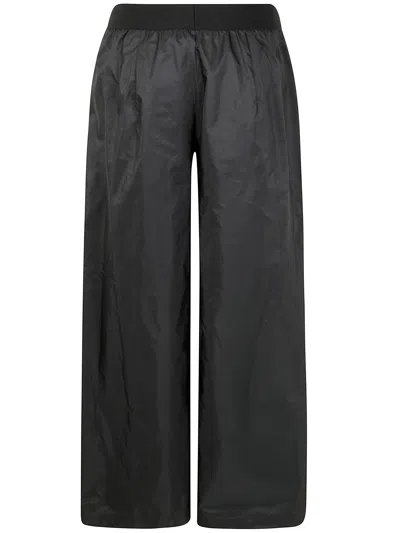 Maria Calderara Soft Taffeta Trousers With Elastic Waist In Black