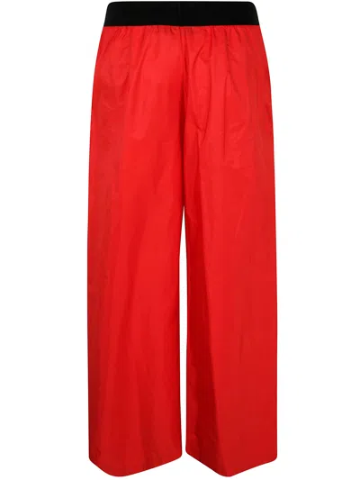Maria Calderara Pants Wide Leg Crepe In Red