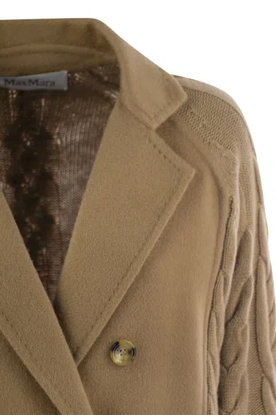 Max Mara Camel Wool Blend Micio Blazer In Brown