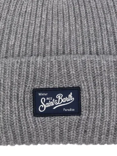 Mc2 Saint Barth "berry" Knitted Hat Accessories In Gray