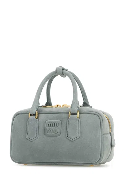 Miu Miu Powder Blue Suede Arcadie Handbag