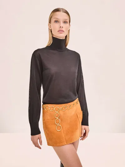 Alexis Nita Chain-detail Mini Skirt In Orange