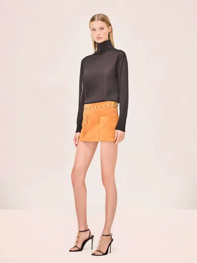 Alexis Nita Chain-detail Mini Skirt In Orange