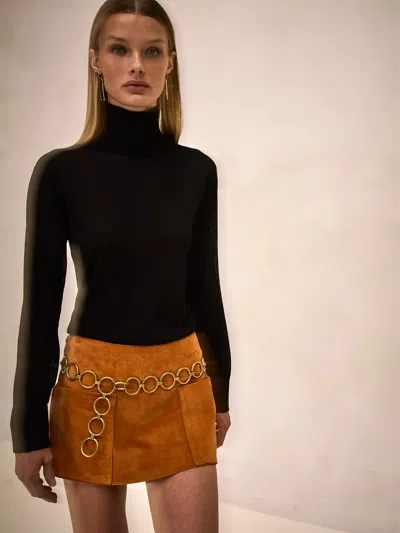 Alexis Nita Chain-detail Mini Skirt In Orange