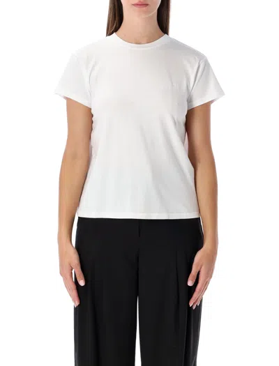 Mm6 Maison Margiela Back Detail Short Sleeve Crew Neck Top In White