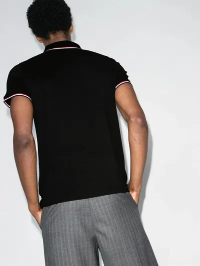 Moncler Cotton Pique Polo In Black