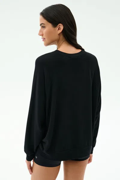 Splits59 Andie Oversized Fleece Varsity Graphic Sweatshirt In Black