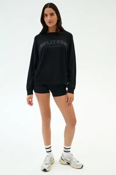Splits59 Andie Oversized Fleece Varsity Graphic Sweatshirt In Black