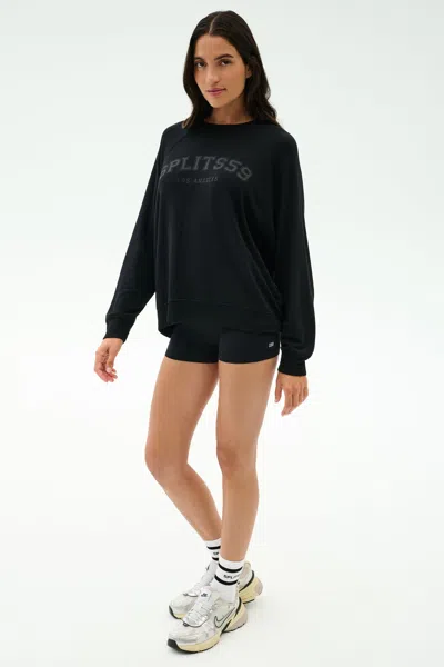 Splits59 Andie Oversized Fleece Varsity Graphic Sweatshirt In Black
