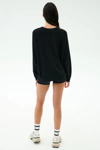 Splits59 Andie Oversized Fleece Varsity Graphic Sweatshirt In Black