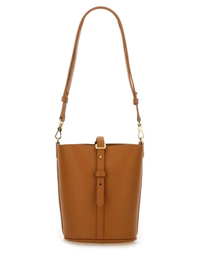 Patou Bucket Bag With Top Handle And Adjustable Strap In Brown