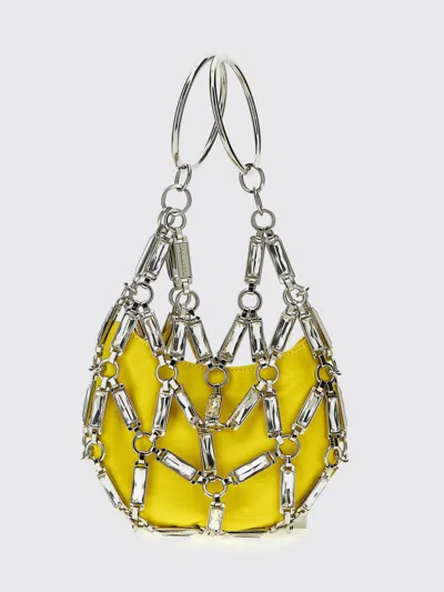 Dsquared2 Link Chain Crystal Top Handle Bag In Yellow