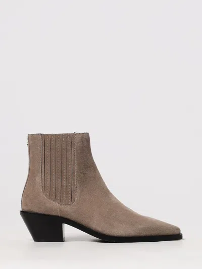 Hugo Boss Ankle Boots In Suede With Cuban Heel In Brown