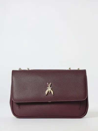 Patrizia Pepe Leather Shoulder Bag In Burgundy