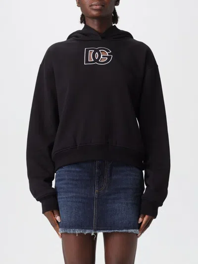 Dolce & Gabbana Logo Hooded Sweatshirt In Black