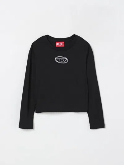 Diesel Pullover Misto Cashmere Con Ricamo Oval D In Black