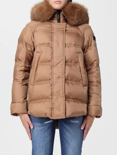 Peuterey Takan Quilted Jacket Mqn 04 Fur In Tobacco Color In Brown