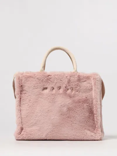 Marni Small Rectangular Tote Bag Handles In Pink