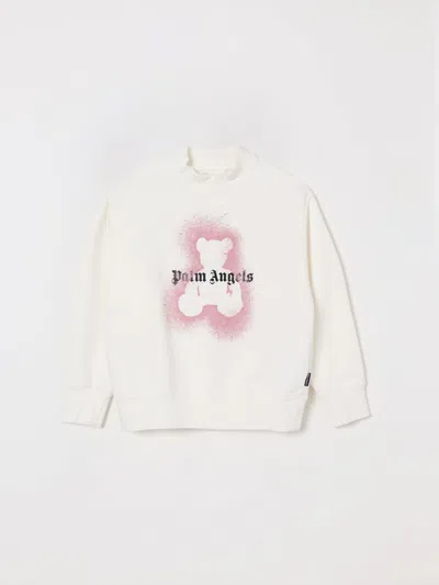 Palm Angels Spray Bear Sweatshirt In White