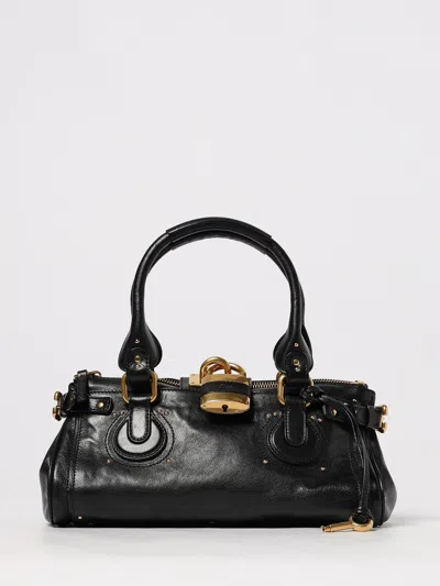 Chloé Paddington Shoulder Bag In Black Leather In Black