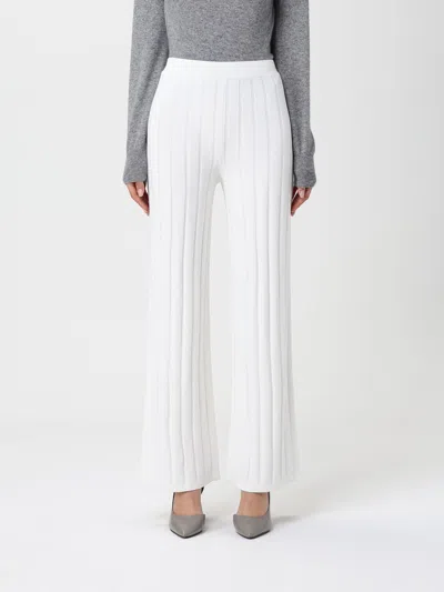 Mm Max Mara Pants  Woman Color White In White