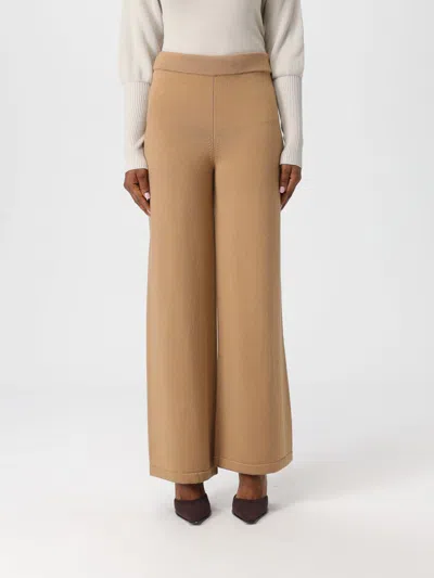 Mm Max Mara Pants  Woman Color Camel In Brown