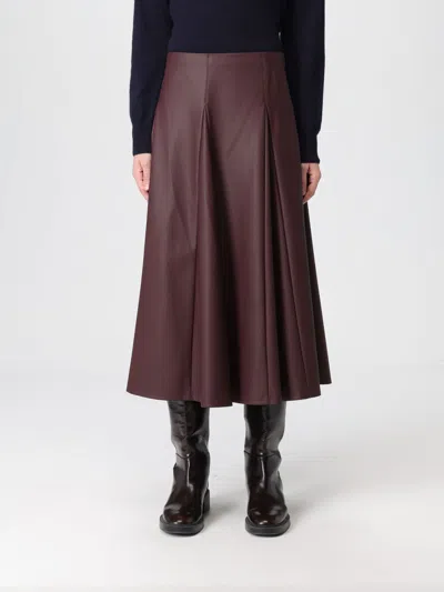 Mm Max Mara Faux Leather Nocera Maxi Skirt In Burgundy