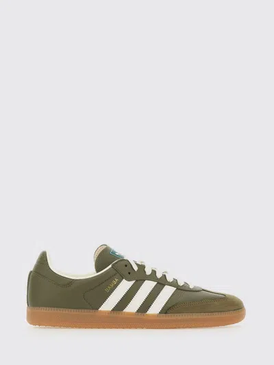 Adidas Originals Samba Og Nubuck-trimmed Full-grain Leather Sneakers In Green