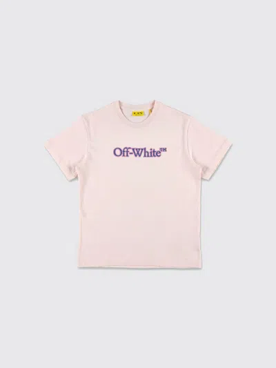 Off-white Kids Pink Logo T-shirt In Pink