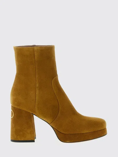 Valentino Fawcette 90 Suede Ankle Boots In Brown