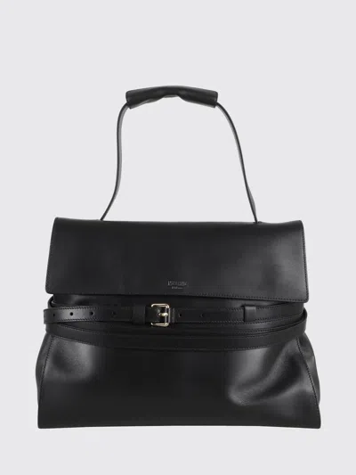 Moschino Tie Me Shoulder Bag In Black